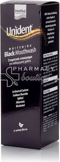 InterMed Unident Whitening Black Mouthwash Στοματικό Διάλυμα για Λεύκανση 250ml