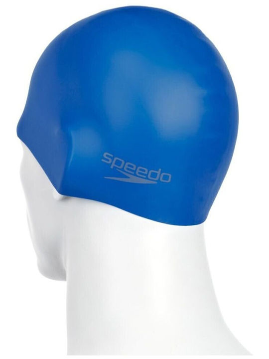 Speedo Plain Moulded Silicone Adults Swimming Cap Blue