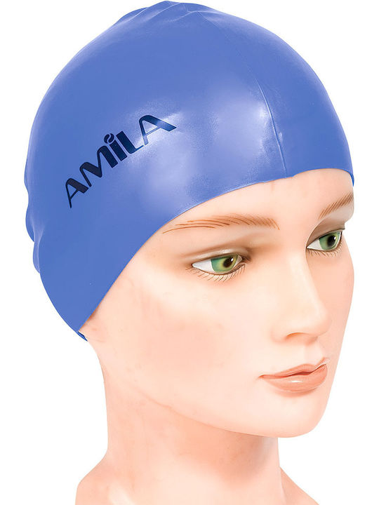 AMILA Silicone Adults Swimming Cap Blue