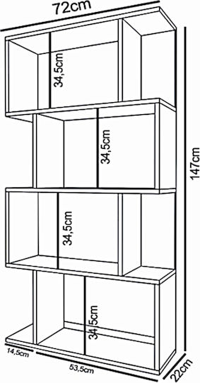 Βιβλιοθήκη Chiumbo Μπεζ 72x22x147εκ.