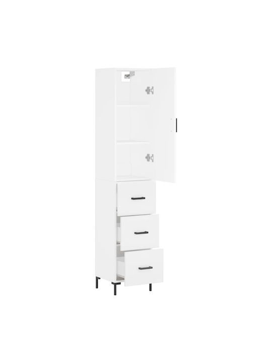 Cabinet de Birou Lemnos Alb 34.5x34x180cm