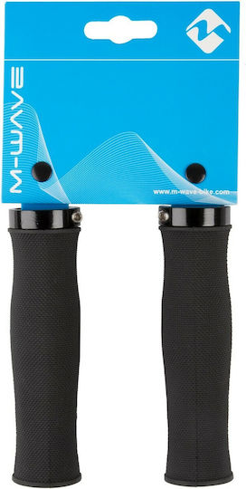 M-Wave 410123 Χειρολαβές Ποδηλάτου σε Μαύρο Χρώμα 130mm από καουτσούκ