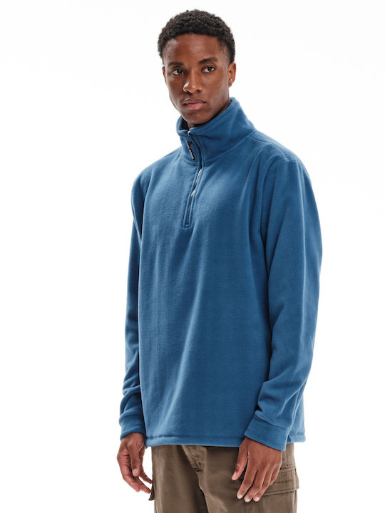 Emerson Men's Long Sleeve Blouse with Zipper Blue