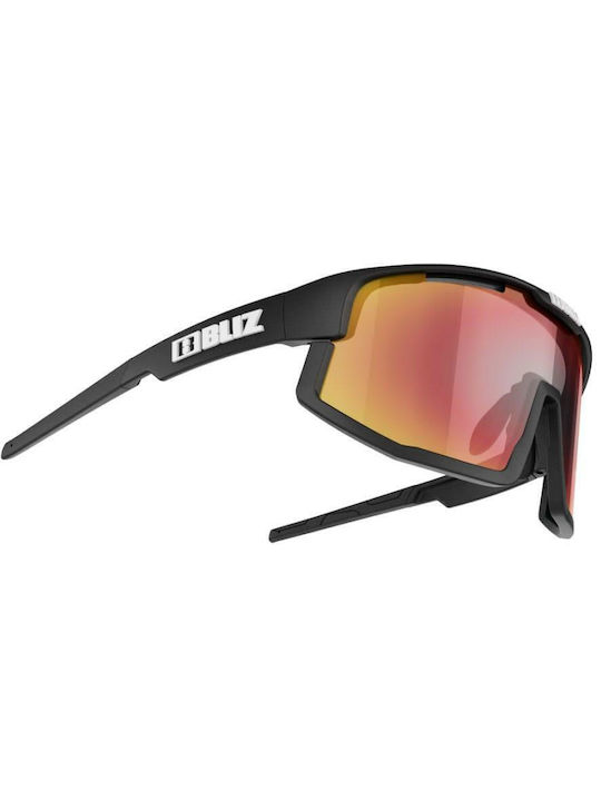 Bliz Vision Herren Sonnenbrille mit Schwarz Kunststoff Gestell und Rot Linse