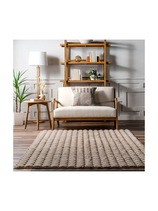 Saray Home Rutschfest Teppich Rechteckig Zottelig Pelzige Brown mocha
