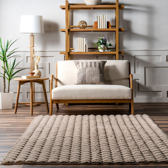 Saray Home Antiderapant Covor Rectangular Shaggy Din blană Moka maro
