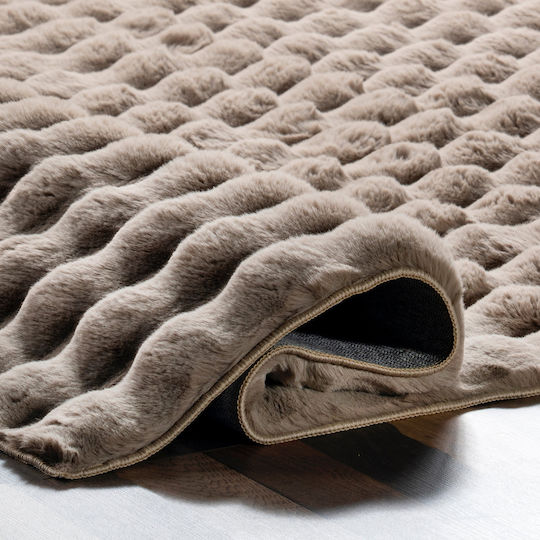 Saray Home Antiderapant Covor Rectangular Shaggy Din blană Moka maro