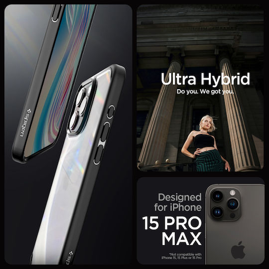 Spigen Ultra Hybrid Back Cover Plastic 2mm Matte Black (iPhone 15 Pro Max)