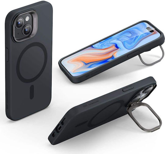 ESR Cloud Kickstand Halolock Umschlag Rückseite Metallisch 1.8mm Schwarz (iPhone 15 Plus / 16 Plus)