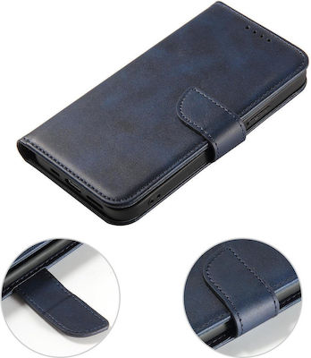 Magnet Wallet Silicone / Leather Blue (iPhone 15 Plus)