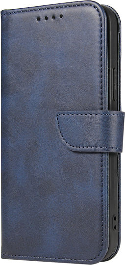 Magnet Wallet Silicon / Piele Albastru (iPhone 15 Plus / 16 Plus)
