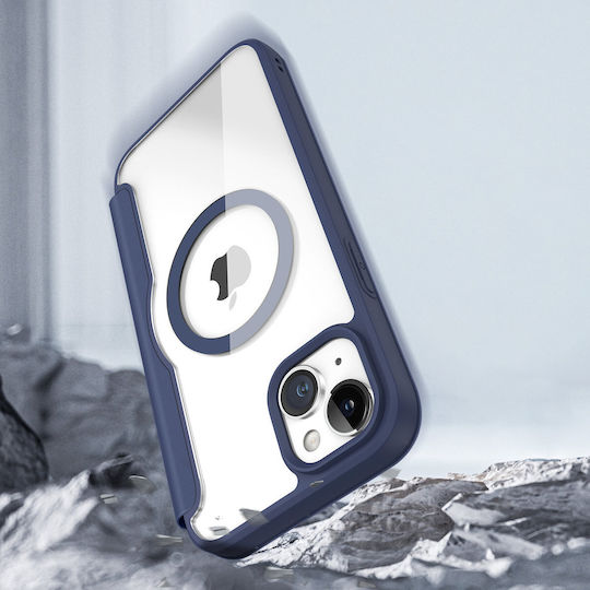 Skin X Pro Book Leather / Silicone / Plastic Blue (iPhone 15 Plus)