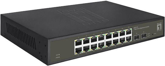 Level One GES-2118 Hilbert Managed L2 Switch με 16 Θύρες Gigabit (1Gbps) Ethernet και 2 SFP Θύρες