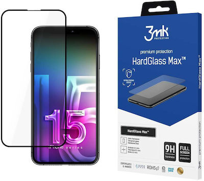 3MK HardGlass Max Gehärtetes Glas Schwarz (iPhone 15 Pro)