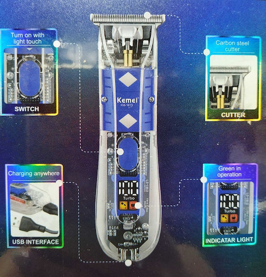 Kemei Professionell Haarschneidemaschine Blau KM-1613