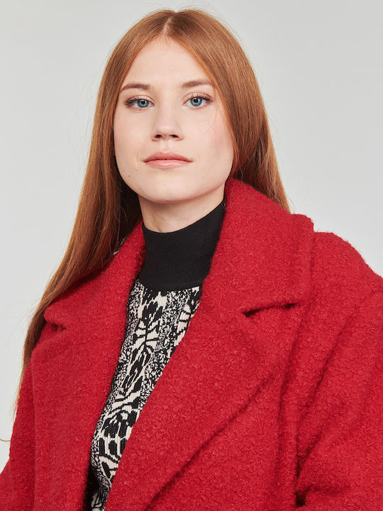 London Women's Red Coat with Buttons