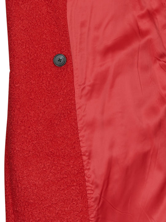 London Women's Red Coat with Buttons