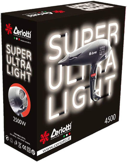 Ceriotti Super Ultra Light 4500 Professional Hair Dryer 2500W Black