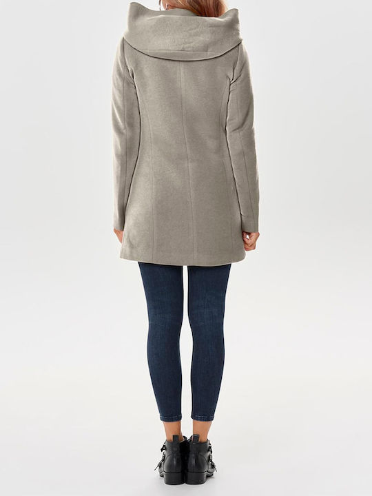 Women's Walnut Melange Coat with Hood