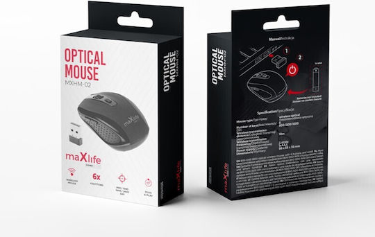 Maxlife MXHM-02 Ασύρματο Ποντίκι Μαύρο