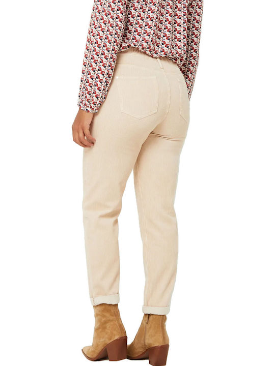 C'est Beau La Vie Women's Fabric Trousers Beige
