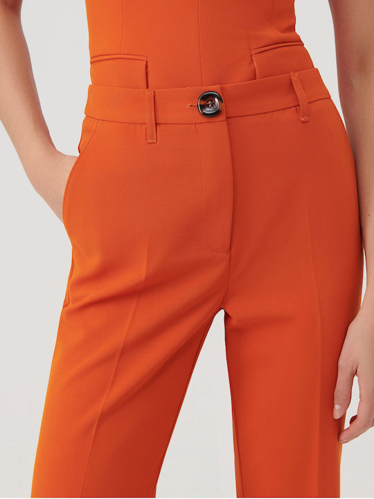 Damen Stoff Hose in Bootcut Passform Orange