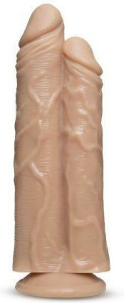 Dr. Skin Διπλό Dildo με Βεντούζα Vanilla 27cm
