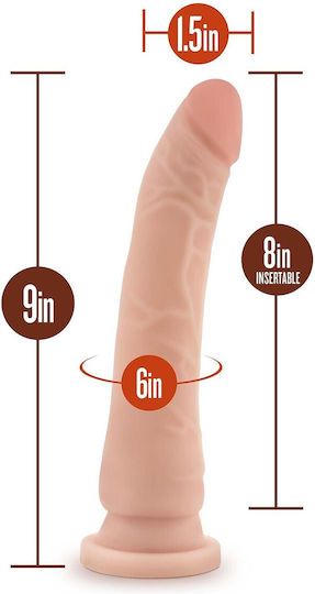 Blush Dr. Skin Plus Glass Dildo With Suction Cup Vanilla 23cm