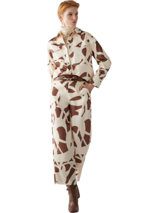 Women's Fabric Trousers Brown