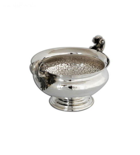 SilverBrand.gr Dekorative Schale Silber mit Sockel Silber 12x12x9cm