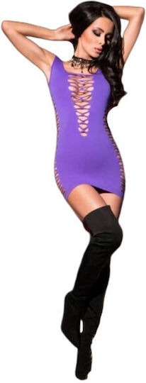 Chilirose Minikleid mit Schnüren Purple