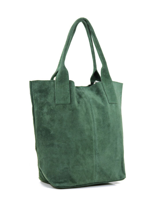 Leather Women's Bag Shopper Shoulder Green
