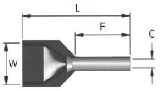 Insulated Wire Ferrule Terminal Black 100pcs 01.036.0293