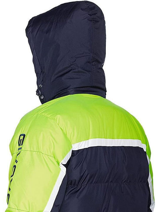 Antartide G010 Blue/Lime Winter Jacket Puffer Windproof Blue / Lime