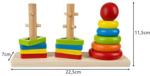 Marionette Wooden Toys Jucărie de Sortare a Formelor Forme Geometrice Și Culori din Lemn pentru 12++ Luni