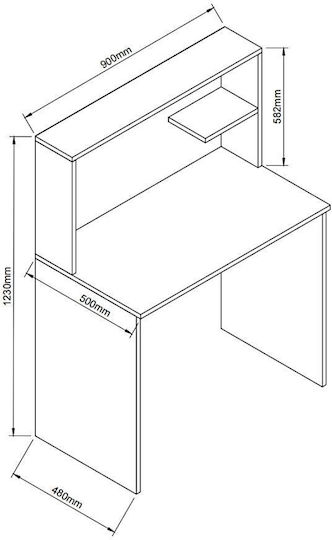 Бюро Diallo Дървено Натурал/дъб 150x50x123см