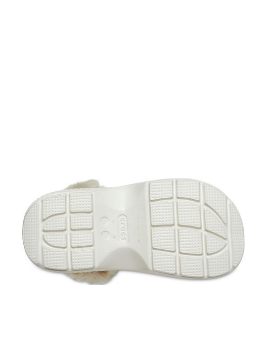 Crocs Stomp Lined Femei Sabot cu blană Bej