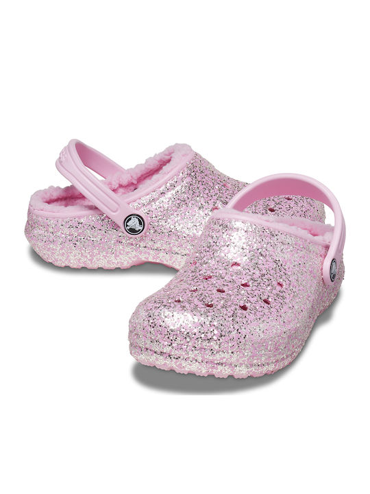 Ανατομικές Παντόφλες Ροζ Classic Lined Glitter Clog