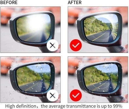 Protective Membranes for Car Mirrors 2pcs Transparent