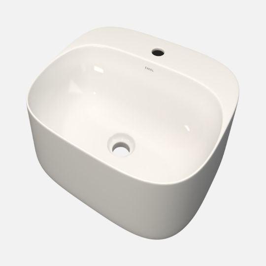 Soncera Tuli Wall Mounted Wall-mounted / Countertop Sink Porcelain 45x40x13.5cm White