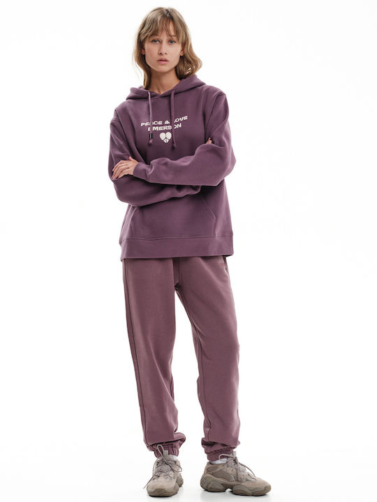 Women's Sweatshirt Hooded Purple