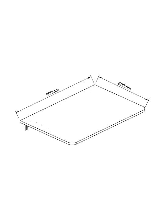 Rectangular Side Coffee Table Anaica Wooden Foldable Black W45xL72cm