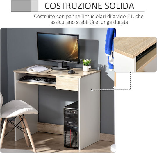 Desk Wooden White / Sonoma 80x45x76cm