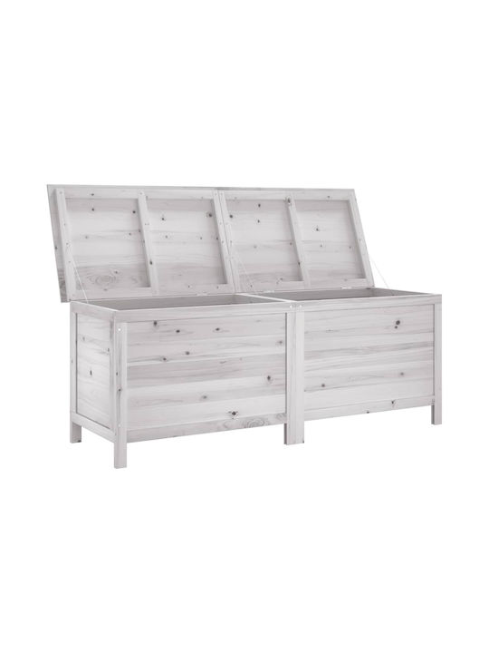 vidaXL Cutie de depozitare pentru exterior Lemn Alb L150xW50xH56.5buc