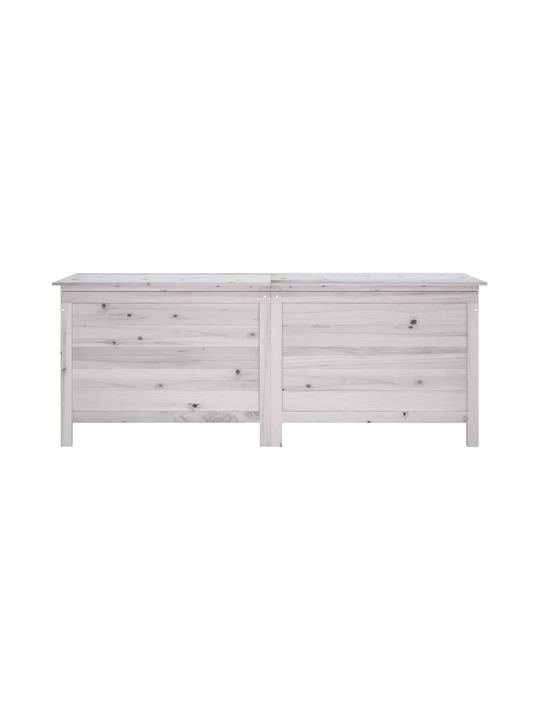 vidaXL Cutie de depozitare pentru exterior Lemn Alb L150xW50xH56.5buc
