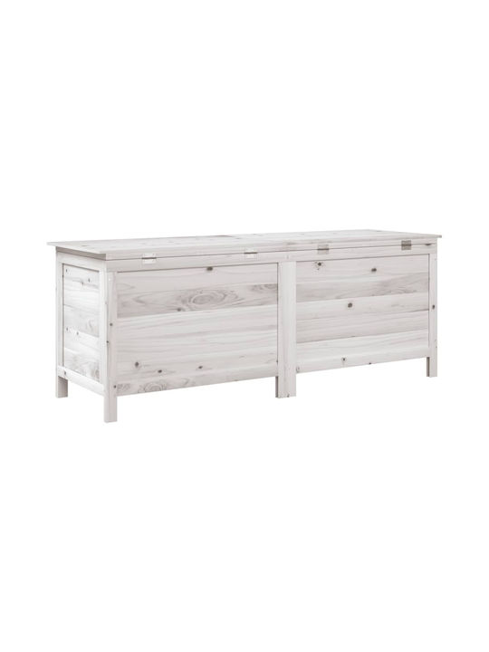 vidaXL Cutie de depozitare pentru exterior Lemn Alb L150xW50xH56.5buc