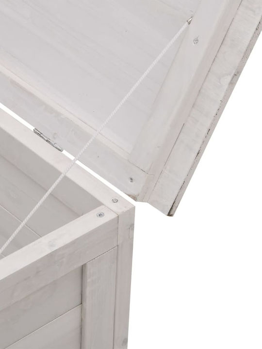 vidaXL Cutie de depozitare pentru exterior Lemn Alb L150xW50xH56.5buc
