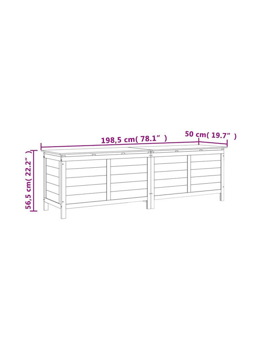 vidaXL Cutie de depozitare pentru exterior Lemn Alb L198.5xW50xH56.5buc