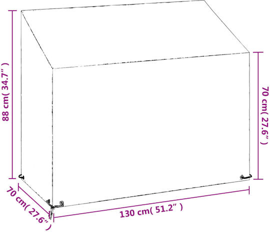 vidaXL Wasserdicht Schutzhülle Couch 130x70x88cm in Schwarz Farbe 1Stück