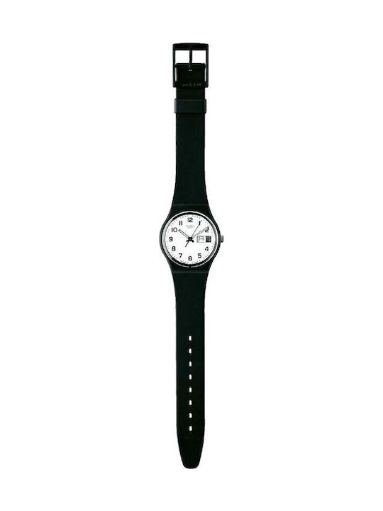 Swatch Once Again Men's Watch 34mm Battery with Black Rubber Strap